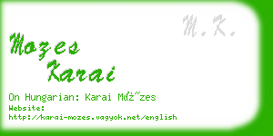 mozes karai business card